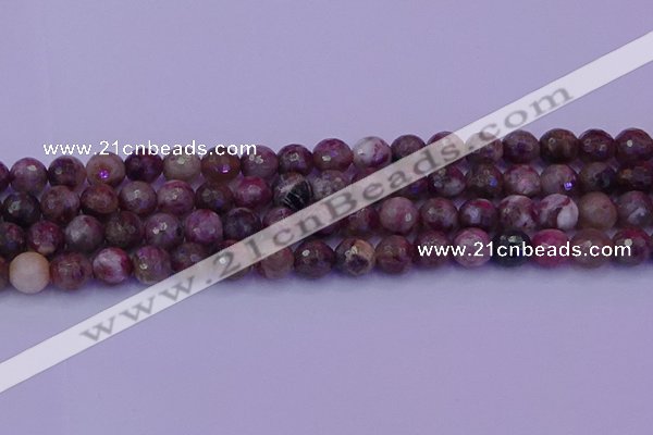 CTO612 15.5 inches 7mm faceted round tourmaline gemstone beads