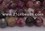 CTO635 15.5 inches 6mm faceted round tourmaline gemstone beads