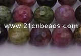 CTO637 15.5 inches 10mm faceted round tourmaline gemstone beads