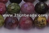 CTO638 15.5 inches 12mm faceted round tourmaline gemstone beads