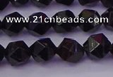 CTO645 15.5 inches 6mm faceted nuggets black tourmaline beads