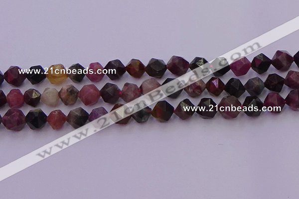 CTO651 15.5 inches 8mm faceted nuggets tourmaline gemstone beads