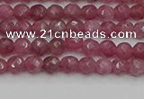 CTO656 15.5 inches 4mm faceted round Chinese tourmaline beads