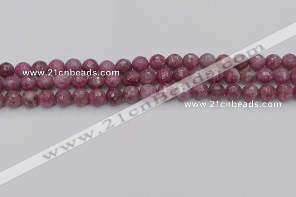 CTO658 15.5 inches 8mm faceted round Chinese tourmaline beads