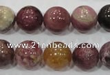 CTO67 15.5 inches 14mm round natural tourmaline gemstone beads