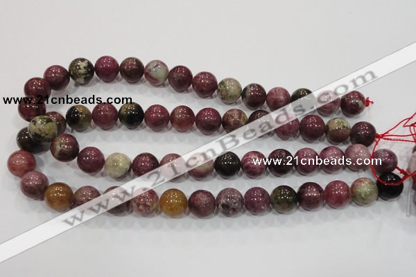 CTO67 15.5 inches 14mm round natural tourmaline gemstone beads