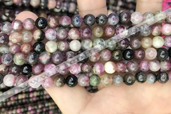 CTO671 15.5 inches 7mm round natural tourmaline beads wholesale