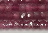 CTO685 15.5 inches 3*3.5mm faceted rondelle red tourmaline beads