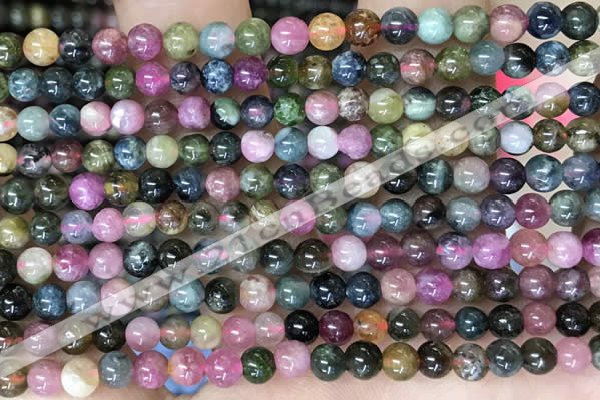 CTO695 15.5 inches 4mm round tourmaline gemstone beads