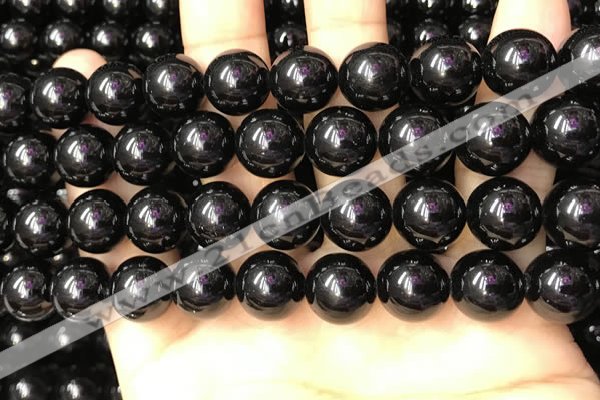 CTO704 15.5 inches 12mm round black tourmaline beads wholesale