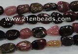 CTO71 15.5 inches 6*8mm nuggets natural tourmaline gemstone beads