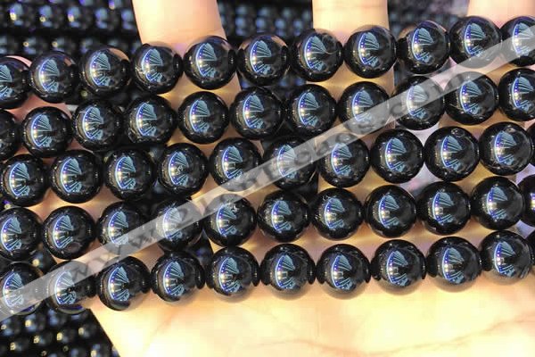 CTO713 15.5 inches 10mm round black tourmaline gemstone beads