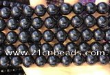 CTO714 15.5 inches 12mm round black tourmaline gemstone beads