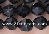 CTO717 15.5 inches 8mm faceted nuggets black tourmaline beads