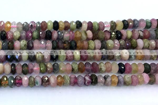 CTO741 15 inches 4*7mm faceted rondelle tourmaline beads