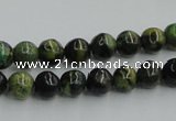 CTP03 15.5 inches 8mm round yellow green pine gemstone beads wholesale