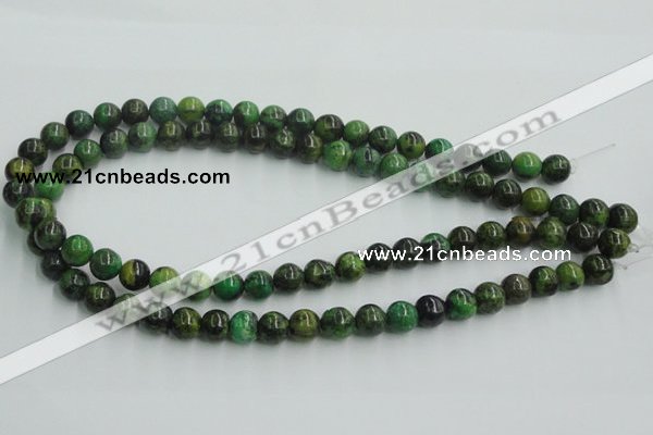 CTP04 15.5 inches 10mm round yellow green pine gemstone beads wholesale