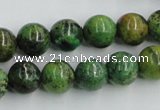 CTP05 15.5 inches 12mm round yellow green pine gemstone beads wholesale