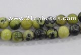 CTP101 15.5 inches 6mm round yellow pine turquoise beads wholesale