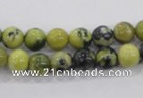 CTP102 15.5 inches 8mm round yellow pine turquoise beads wholesale