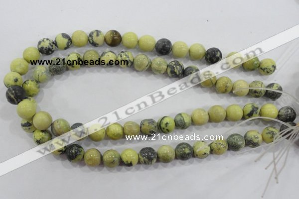 CTP104 15.5 inches 12mm round yellow pine turquoise beads wholesale