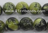 CTP106 15.5 inches 16mm round yellow pine turquoise beads wholesale