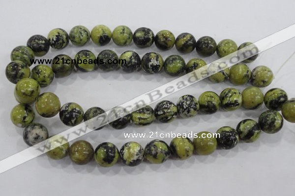 CTP106 15.5 inches 16mm round yellow pine turquoise beads wholesale