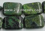 CTP11 15.5 inches 18*25mm rectangle yellow green pine gemstone beads