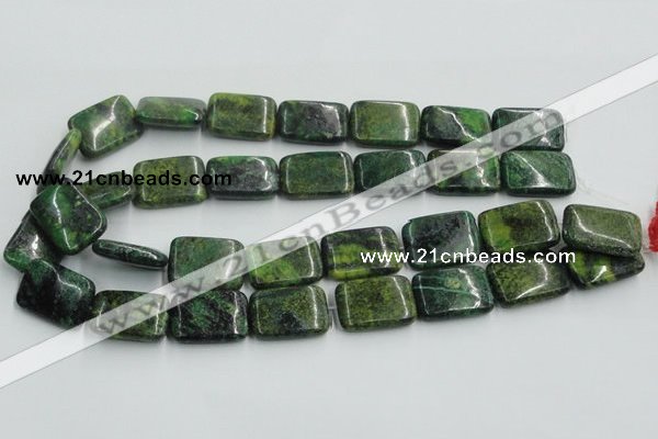 CTP11 15.5 inches 18*25mm rectangle yellow green pine gemstone beads