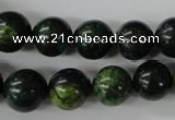 CTP205 15.5 inches 14mm round yellow pine turquoise beads wholesale