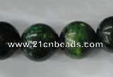 CTP207 15.5 inches 18mm round yellow pine turquoise beads wholesale