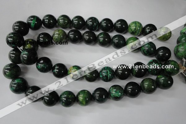 CTP207 15.5 inches 18mm round yellow pine turquoise beads wholesale