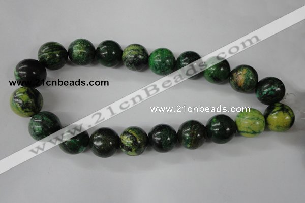 CTP208 15.5 inches 20mm round yellow pine turquoise beads wholesale