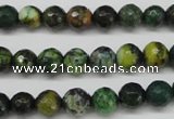 CTP212 15.5 inches 8mm faceted round yellow pine turquoise beads