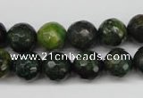 CTP213 15.5 inches 10mm faceted round yellow pine turquoise beads