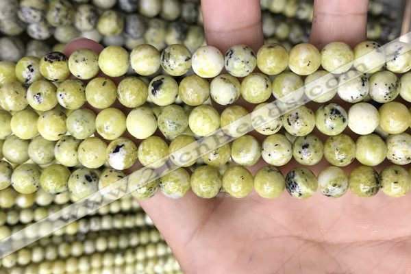 CTP222 15.5 inches 8mm round yellow turquoise beads wholesale