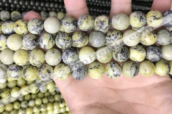 CTP224 15.5 inches 12mm round yellow turquoise beads wholesale