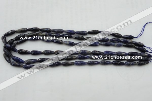 CTR04 15.5 inches 6*16mm faceted teardrop sodalite gemstone beads