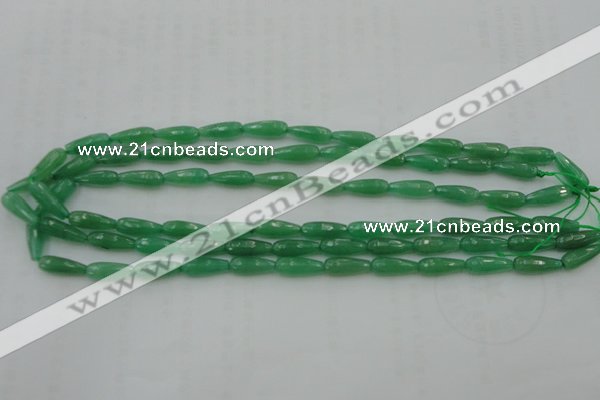 CTR07 15.5 inches 6*16mm faceted teardrop green aventurine beads