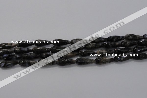 CTR100 15.5 inches 8*20mm faceted teardrop grey opal gemstone beads