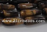 CTR104 15.5 inches 8*20mm faceted teardrop yellow tiger eye beads