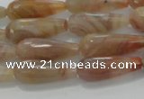 CTR107 15.5 inches 8*20mm faceted teardrop yellow agate beads