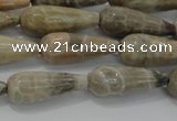 CTR108 15.5 inches 8*20mm faceted teardrop chrysanthemum agate beads