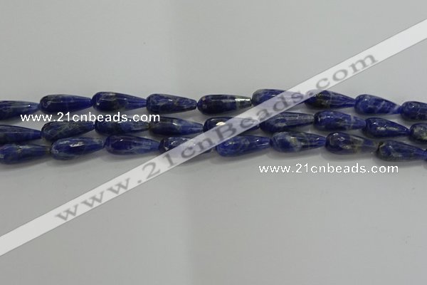 CTR112 15.5 inches 8*20mm faceted teardrop sodalite beads