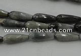 CTR12 15.5 inches 6*16mm faceted teardrop eagle eye jasper beads