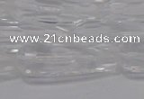 CTR130 15.5 inches 10*30mm faceted teardrop white crystal beads