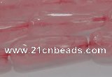 CTR133 15.5 inches 10*30mm faceted teardrop rose quartz beads