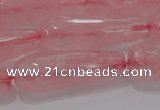 CTR133 15.5 inches 10*30mm faceted teardrop rose quartz beads