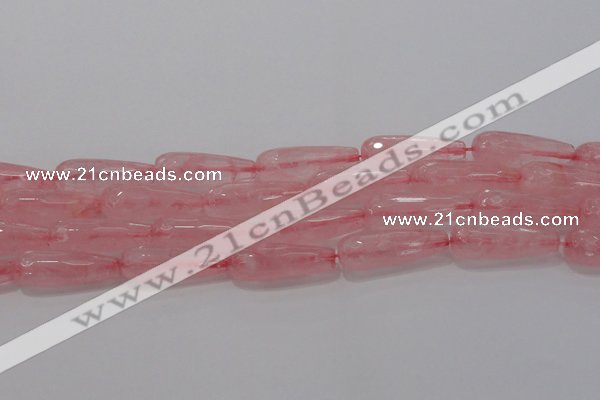CTR133 15.5 inches 10*30mm faceted teardrop rose quartz beads