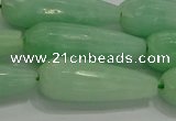 CTR146 15.5 inches 10*30mm faceted teardrop jade gemstone beads